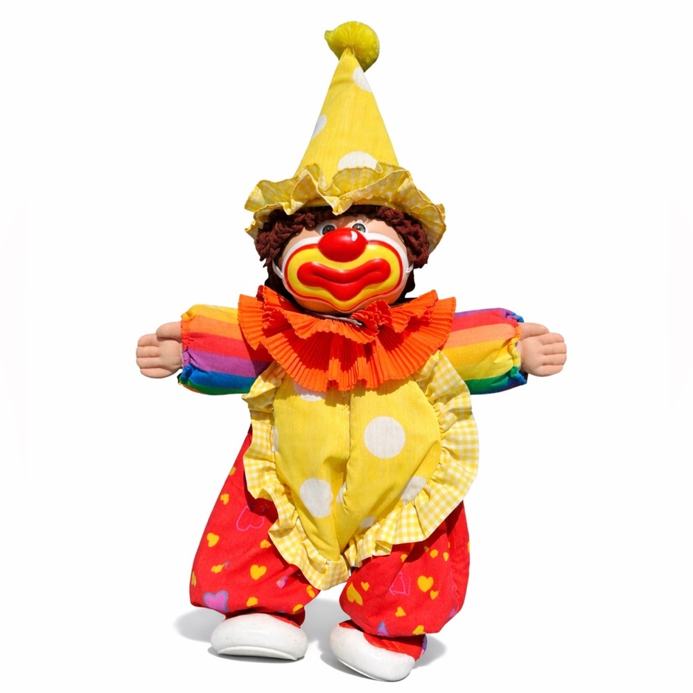 Vintage 1978–83 Cabbage Patch Kids Circus Clown Doll Boy Brown Hair Coleco Era